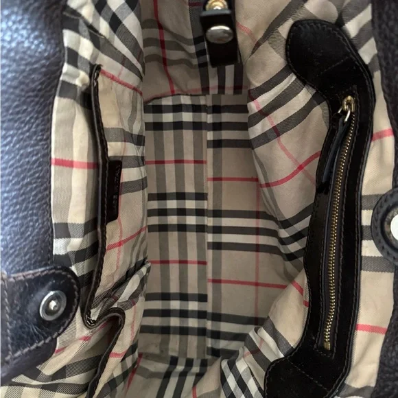 Burberry Elegant Dark Brown Leather Tote Bag - Picture 5 of 12